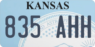 KS license plate 835AHH