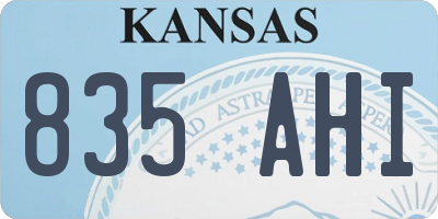 KS license plate 835AHI