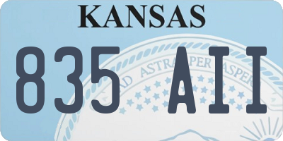 KS license plate 835AII