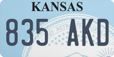 KS license plate 835AKD