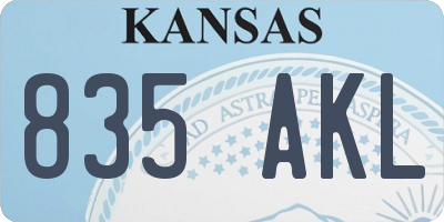 KS license plate 835AKL