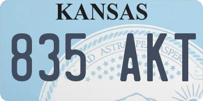 KS license plate 835AKT
