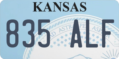 KS license plate 835ALF