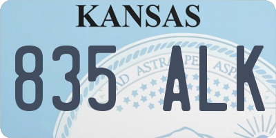 KS license plate 835ALK
