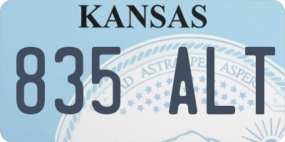KS license plate 835ALT