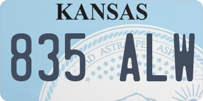 KS license plate 835ALW