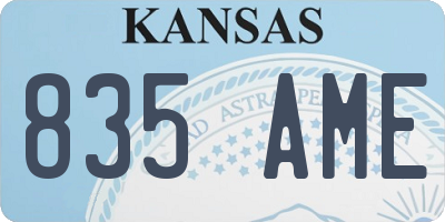 KS license plate 835AME
