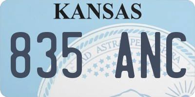 KS license plate 835ANC