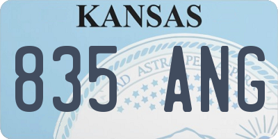 KS license plate 835ANG