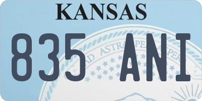 KS license plate 835ANI