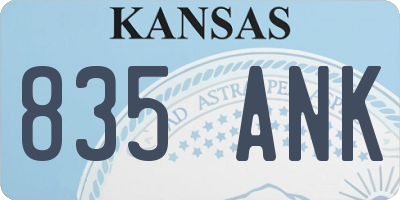 KS license plate 835ANK