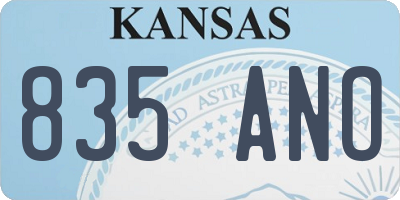 KS license plate 835ANO