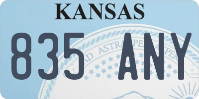 KS license plate 835ANY