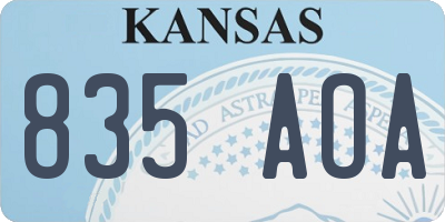 KS license plate 835AOA