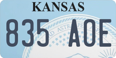 KS license plate 835AOE