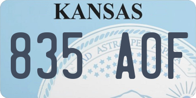 KS license plate 835AOF