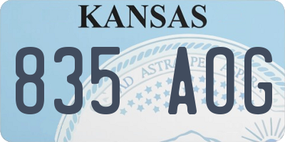KS license plate 835AOG