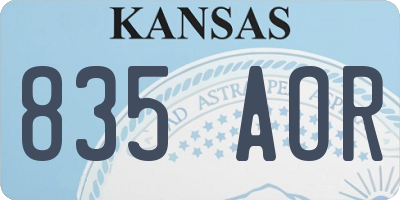 KS license plate 835AOR