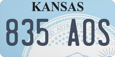 KS license plate 835AOS