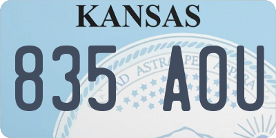 KS license plate 835AOU