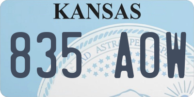 KS license plate 835AOW