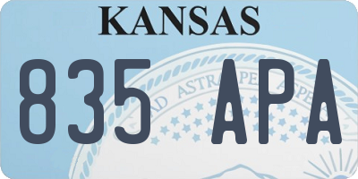 KS license plate 835APA