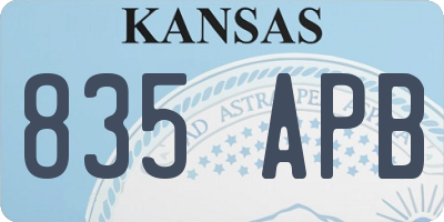 KS license plate 835APB