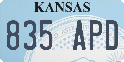 KS license plate 835APD