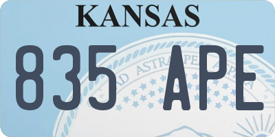 KS license plate 835APE