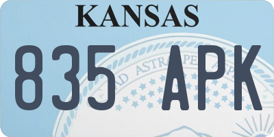 KS license plate 835APK