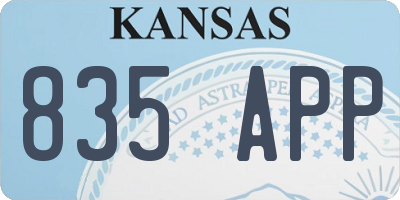 KS license plate 835APP