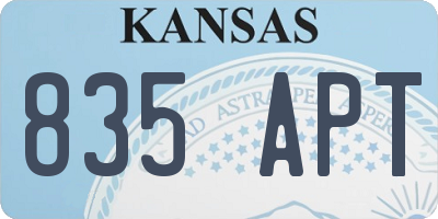 KS license plate 835APT