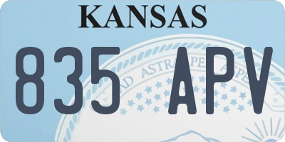 KS license plate 835APV