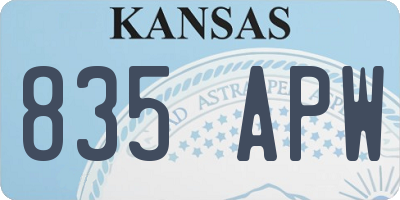 KS license plate 835APW