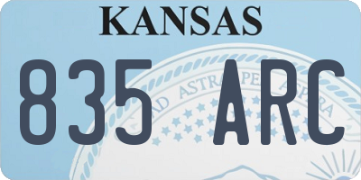 KS license plate 835ARC