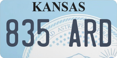 KS license plate 835ARD