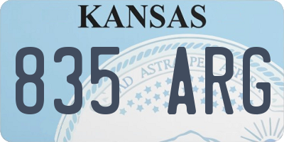 KS license plate 835ARG