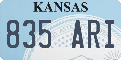 KS license plate 835ARI