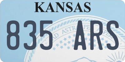 KS license plate 835ARS
