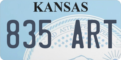 KS license plate 835ART