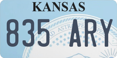 KS license plate 835ARY