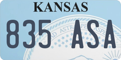 KS license plate 835ASA