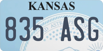 KS license plate 835ASG