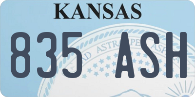 KS license plate 835ASH