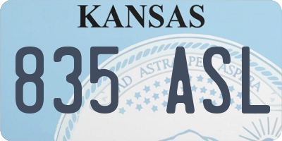 KS license plate 835ASL