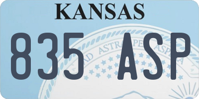 KS license plate 835ASP