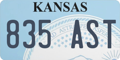 KS license plate 835AST