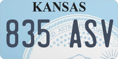 KS license plate 835ASV