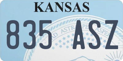 KS license plate 835ASZ