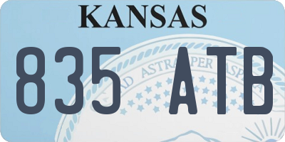 KS license plate 835ATB